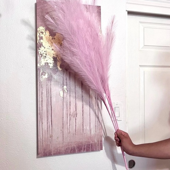 3 pink tall pampas flowering branch stem - Picture 2 of 2